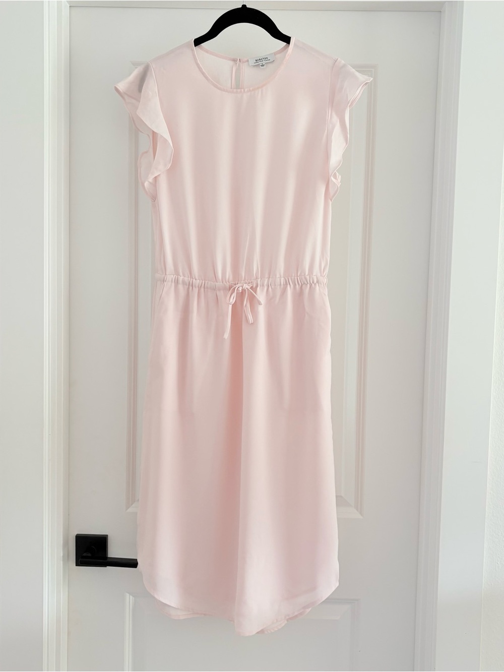 Aritzia Babaton Pink Ruffle Midi Dress Wedding Party Garden Preppy Modest Small